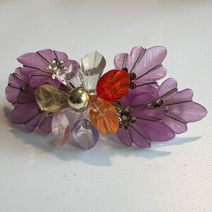 Vintage 80s 90s Acrylic Floral Hair Barrette